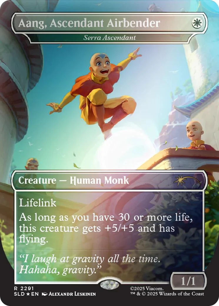 Aang, Ascendant Airbender - Serra Ascendant (Rainbow Foil) [SLD - 2291]