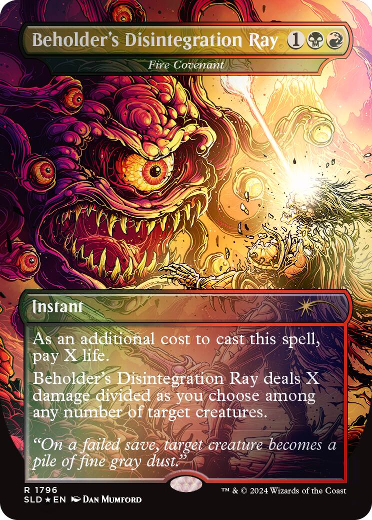 Beholder's Disintegration Ray - Fire Covenant (Rainbow Foil) [SLD - 1796]