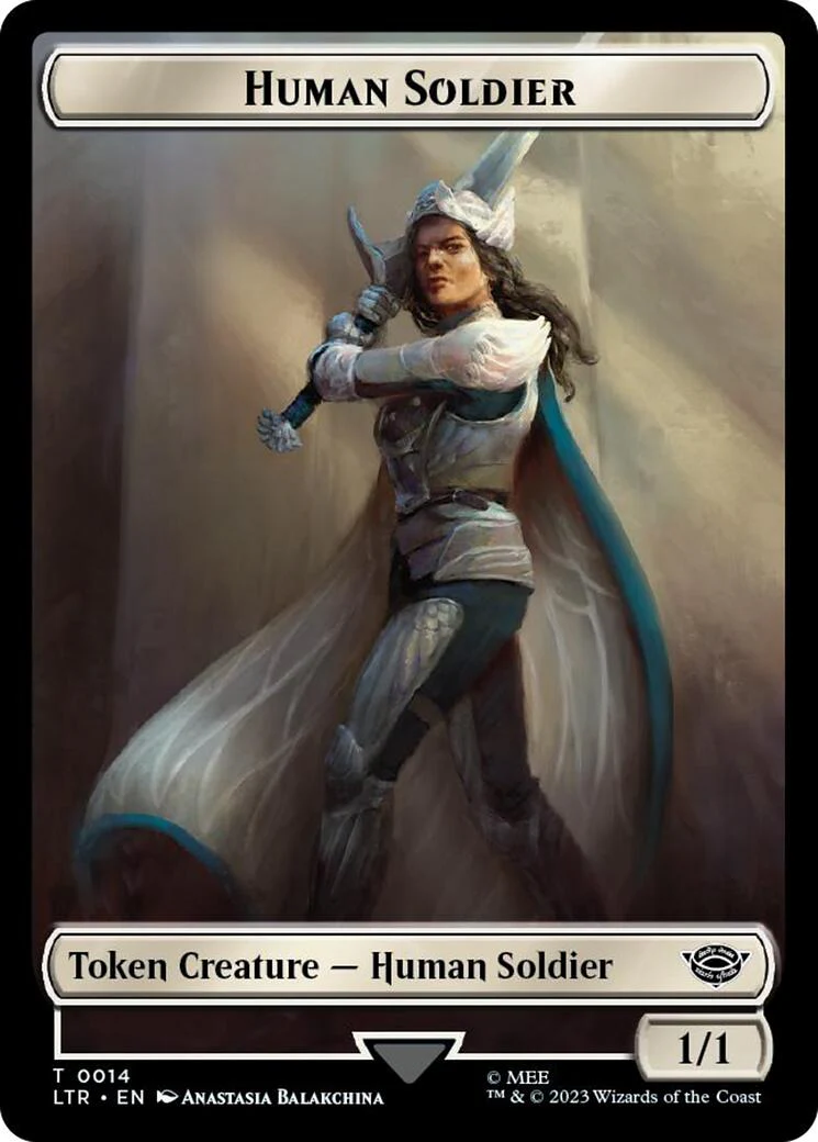 Human Soldier (0014) // Food (0023) Double-Sided Token (Surge Foil) [LTR - 14 // 23]