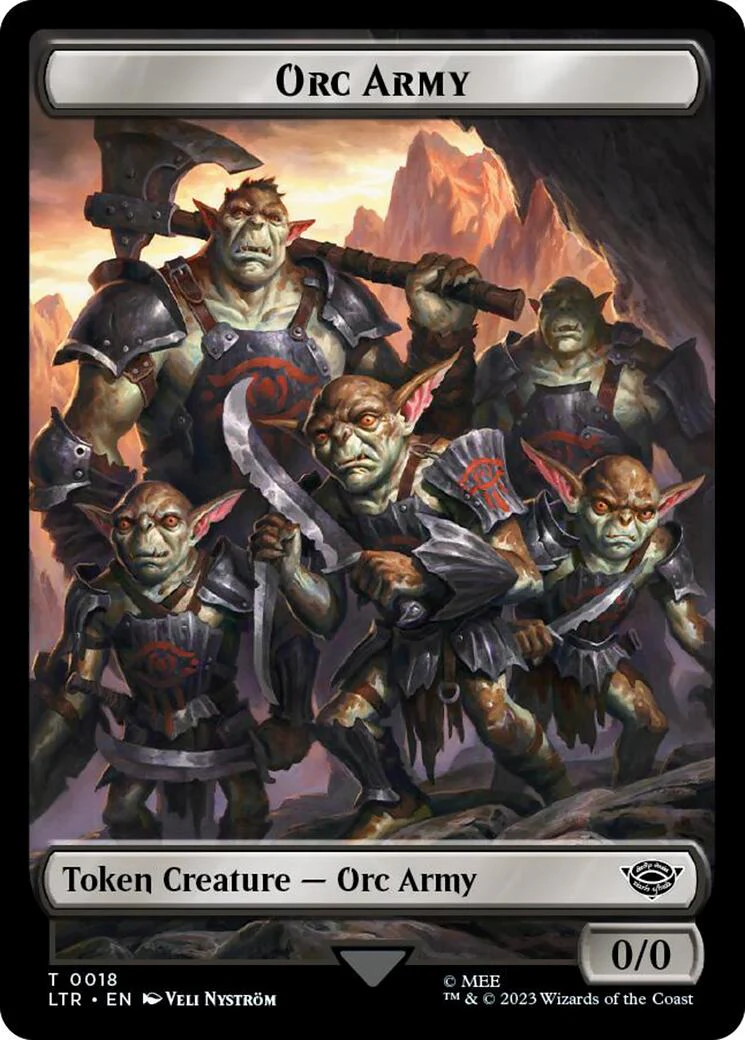 Orc Army (0018) // Food (0024) Double-Sided Token (Surge Foil) [LTR - 18 // 24]