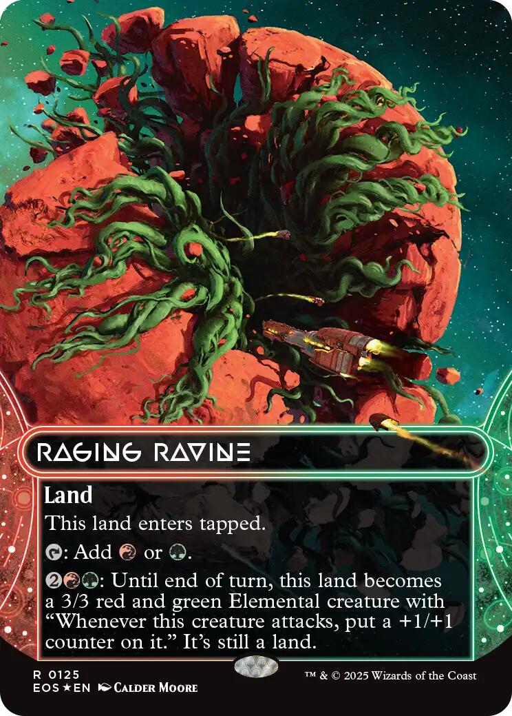 Raging Ravine (0125) (Borderless) (Galaxy Foil) [EOS - 125]