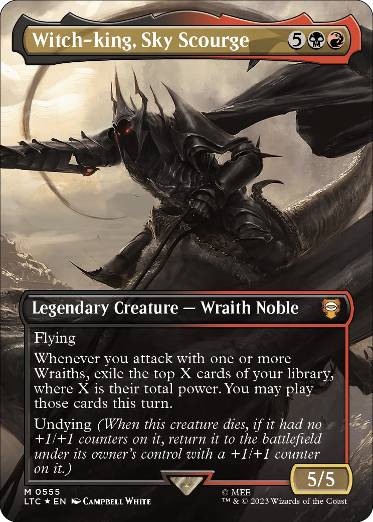 Witch-king, Sky Scourge (Borderless) (Surge Foil) [LTC - 555]